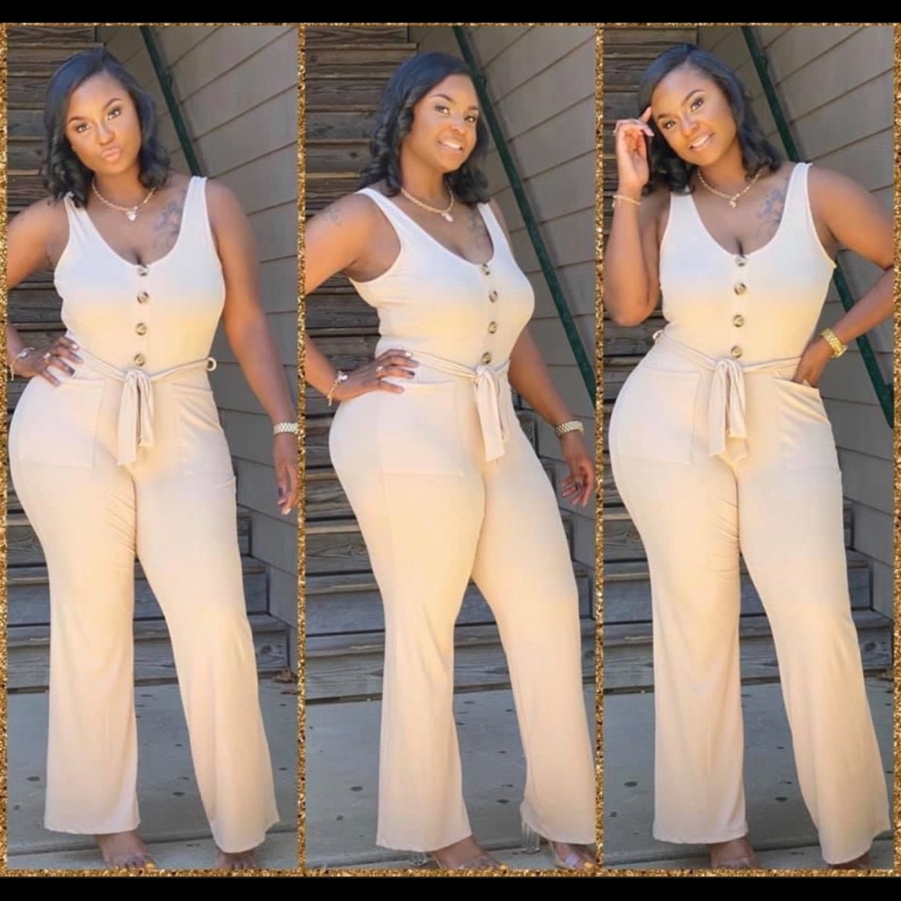 Nude wide leg jumpsuit XL